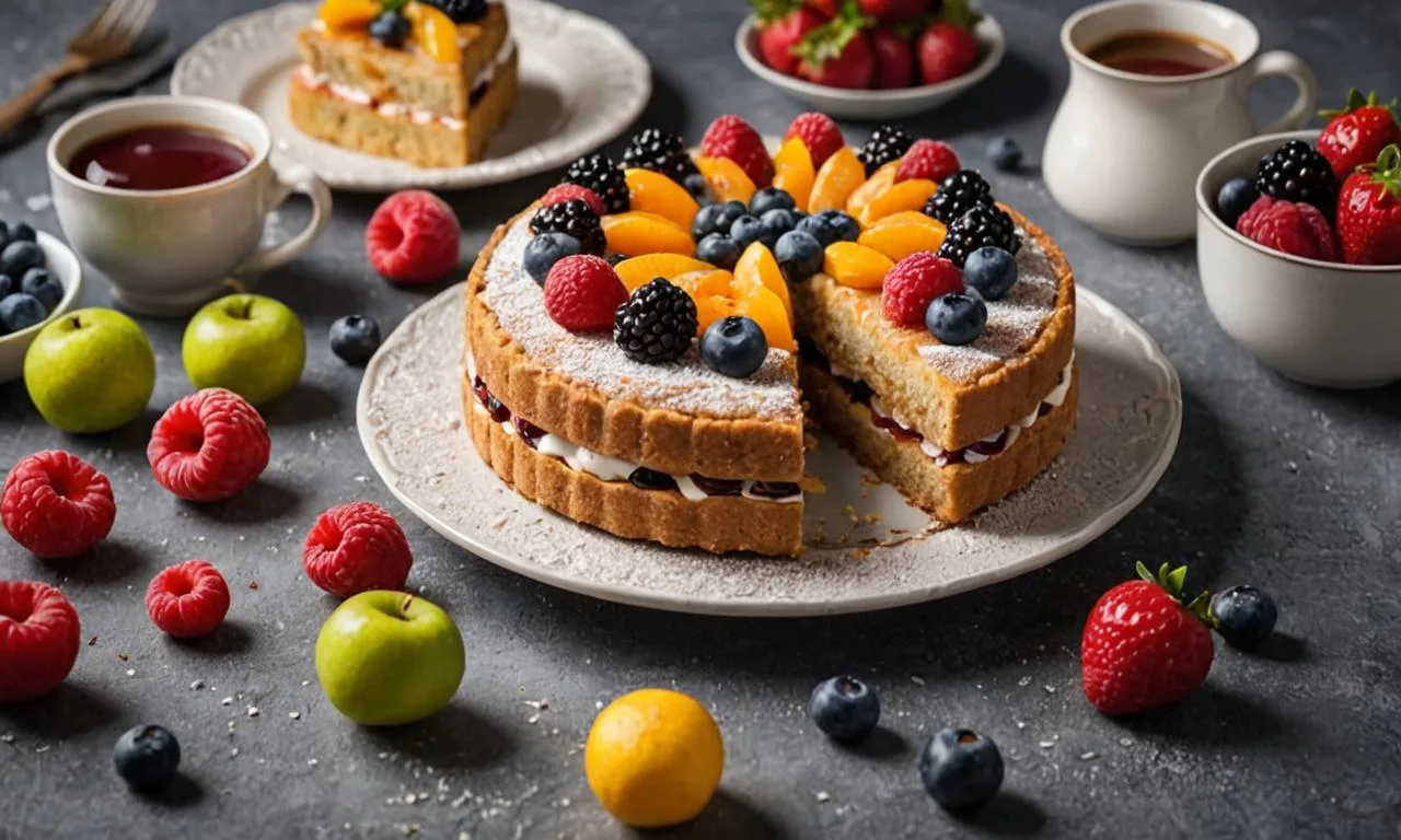 Linecký koláč s pudinkem a ovocem