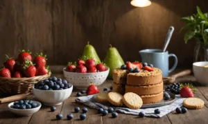 Nepečený dort s piškoty a ovocem